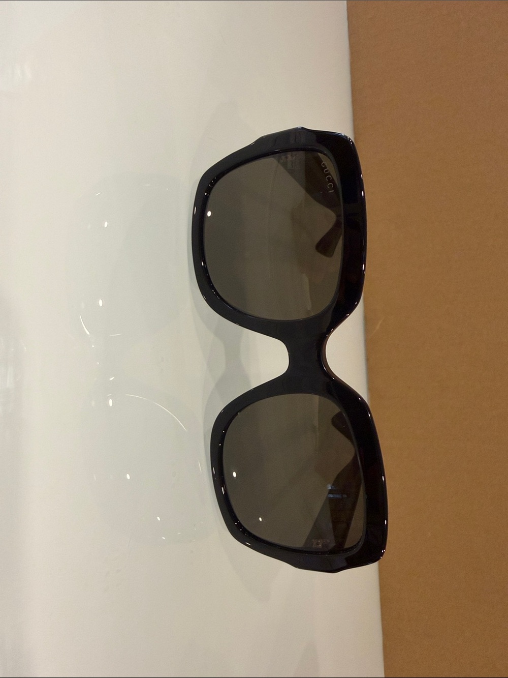 Gucci Black Oversized Square Sunglasses with Dark Lenses use one time good con